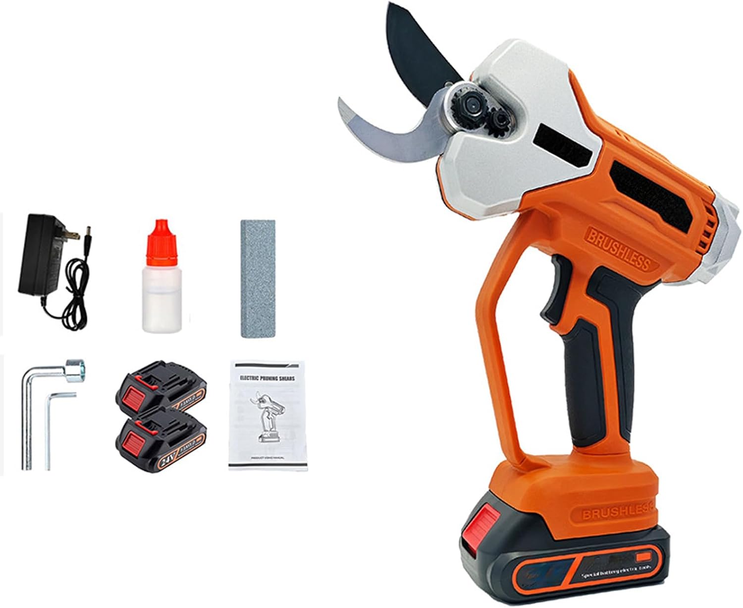 Cordless Electric Pruning Shears with Brushless Motor SK5 LED Display 2 Rechargeable Batteries and Charger Garden Tree Branch Pruner Tool