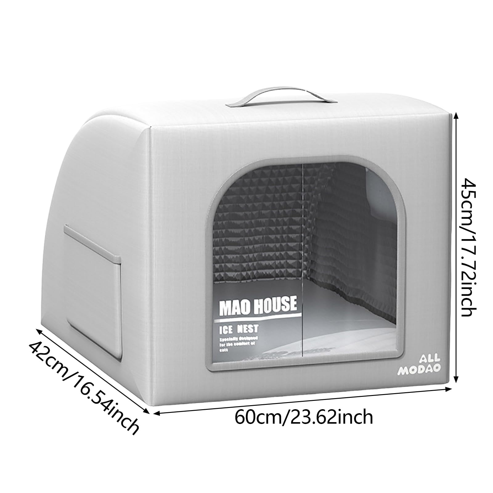 Maison Rafraîchissante pour Chat Repos Intérieur et Extérieur Lit Isotherme Pliable et Résistant aux Intempéries (42cm × 60cm × 45cm)