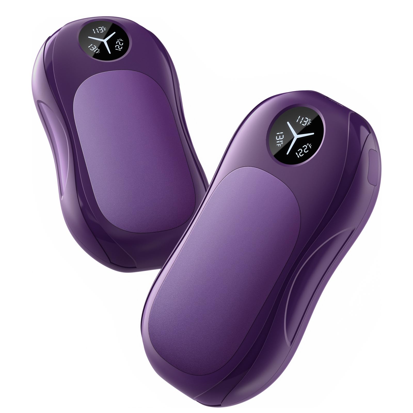 Hand Warmers Rechargeable 2 Pack: 3 Levels Heating Magnetic Electric Hand Warmers, AI Smart Chips Safe Heat Portable Handwarmers for Raynauds, Winter Outdoor Camping, Skiing, Hunting (Purple)