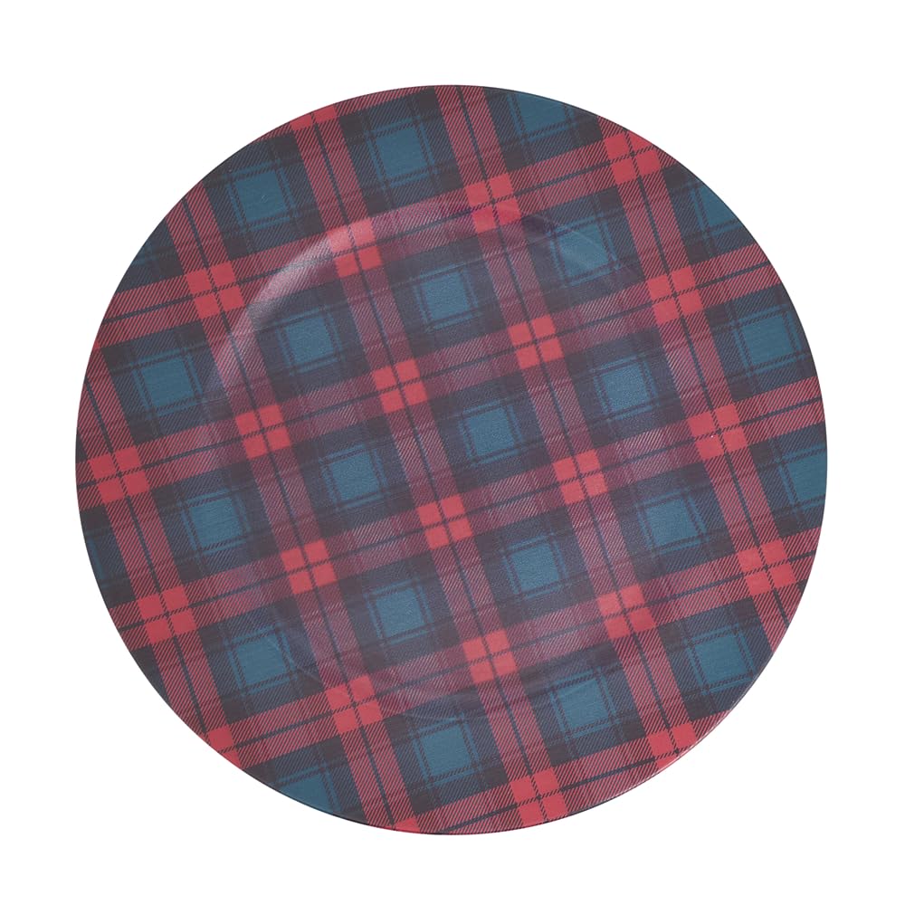 Fennco Styles Red & Green Tartan Charger Plates 13