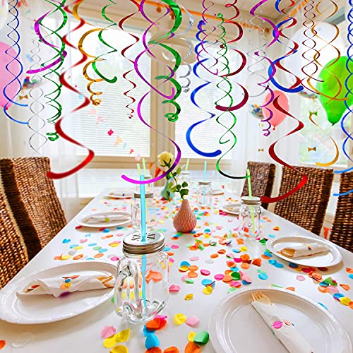 Image of Baby Shower & Princess Party Decorations - Purple Hanging Swirls 48 Pack, Sweet 74cm Spirals for Easter Celebration & Theme Birthday