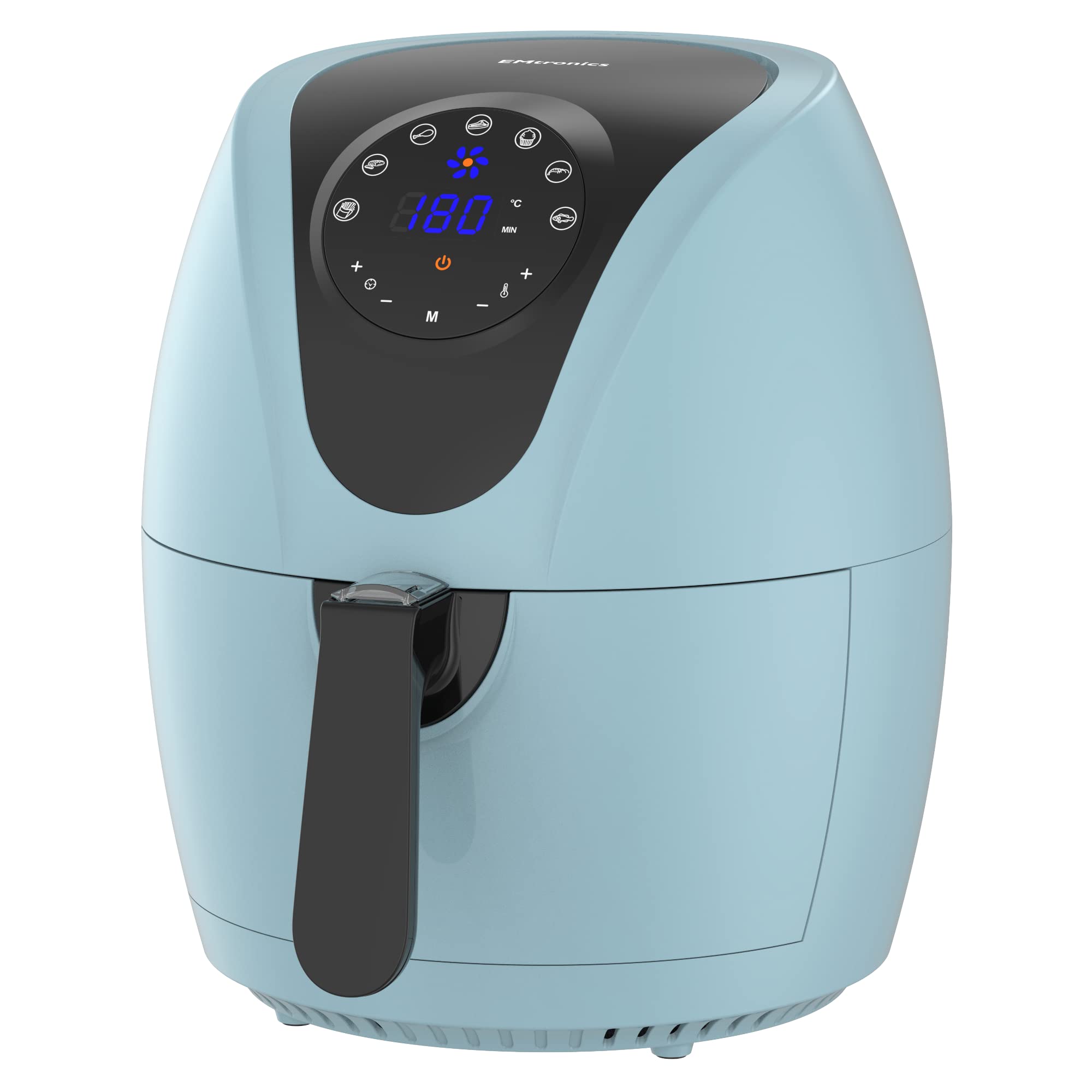 4.5L Air Fryer - 1400W Oil-Free Cooker with 7 Presets, Non-Stick, Dishwasher Safe Basket (4.5L) - Aqua Blue