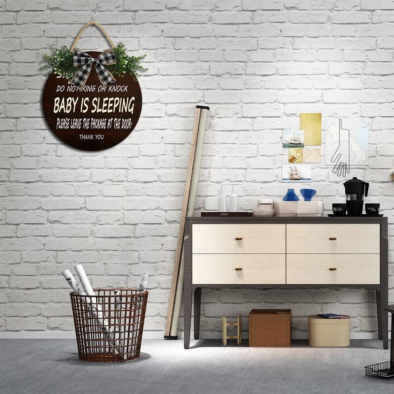 Miniatura 3 de Baby Sleeping Sign For Front Door Baby Sleeping Sign Baby Door Sign Baby Sleeping Sign For Door Do Not Disturb Hanger Sign Baby Room Hanging Wooden