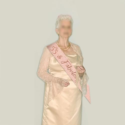 Miniatura 4 de BRT Bearingshui Fabulosa banda y tiara para mujer, tiara de oro rosa para fiesta de cumpleaños 55