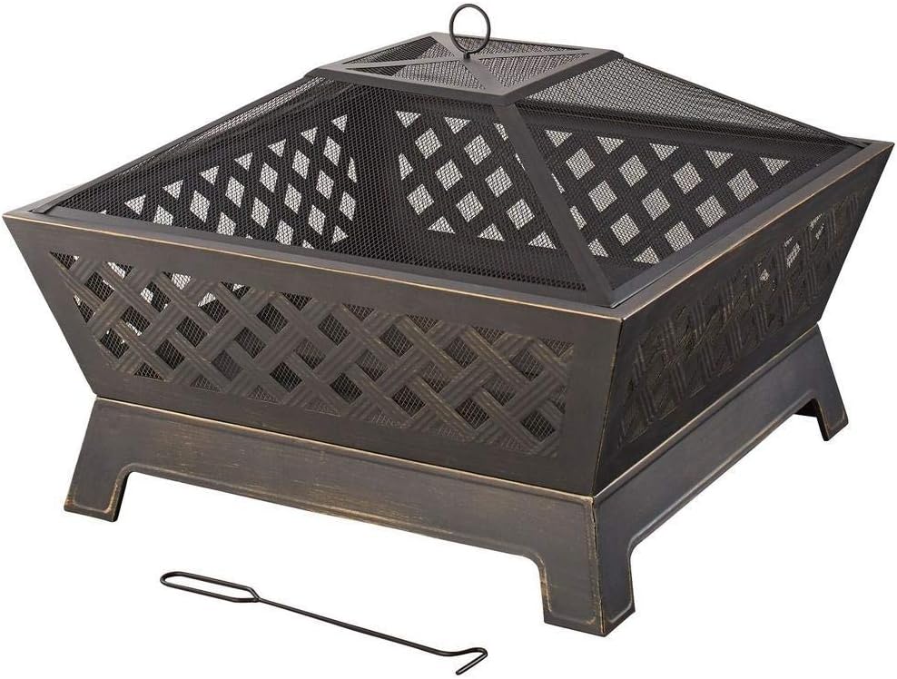 Hampton Bay Tipton 34 in. Steel Deep Bowl Fire Pit in Oil Rubbed Bronze