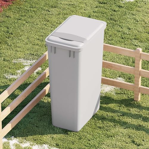 Caneca cuadrada gris de plástico con tapa 50Qt Dowell miniatura 5