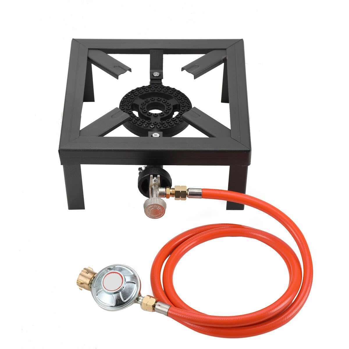Réchaud à gaz 8 kW - Réchaud industriel avec tuyau de gaz propane de 1,5 m et réducteur de pression de propane de 50 mbar - Pour le camping, l'extérieur, uniquement pour une utilisation en