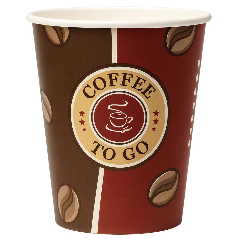 FALAMBI 1000 Stk. Kaffeebecher Coffee to go, Pappbecher 200 ml, 8oz - Made in Germany | Einwegbecher zum Mitnehmen | Papierbecher Für Heiß- & Kaltgetränke