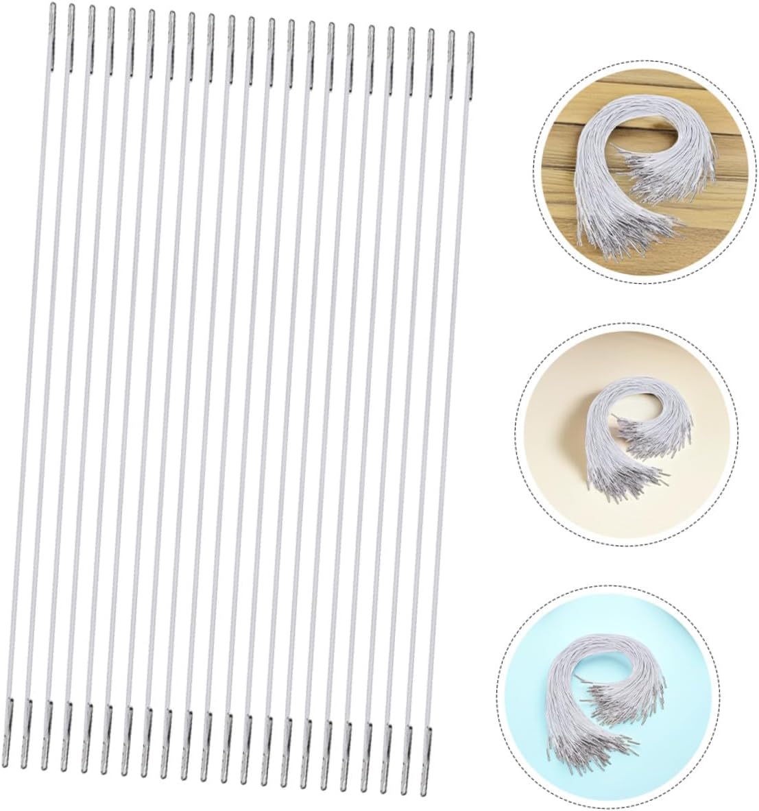 TEHAUX 200pcs Elastic Hat Cord and Mask String with Metal Ends, Stretchable Round Elastic Ropes for DIY Face Mask Making, Party Hat Fasteners, Outdoor Craft Supplies