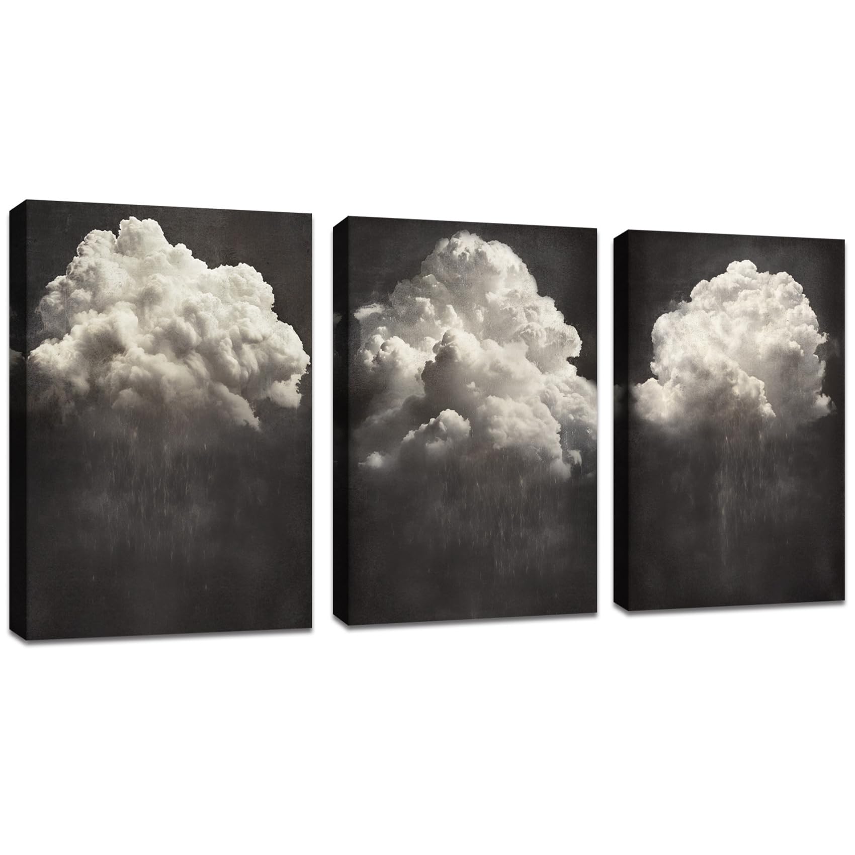 FajerminArt 3 Panels Modern Canvas Wall Art Navy Blue Gold Flowers Coconut Leaves Pictures Painting on Canvas Prints for Living Room Bedroom Office Wall Decoration Stretched On Frame 30x40cmx3 Pcs — view 56