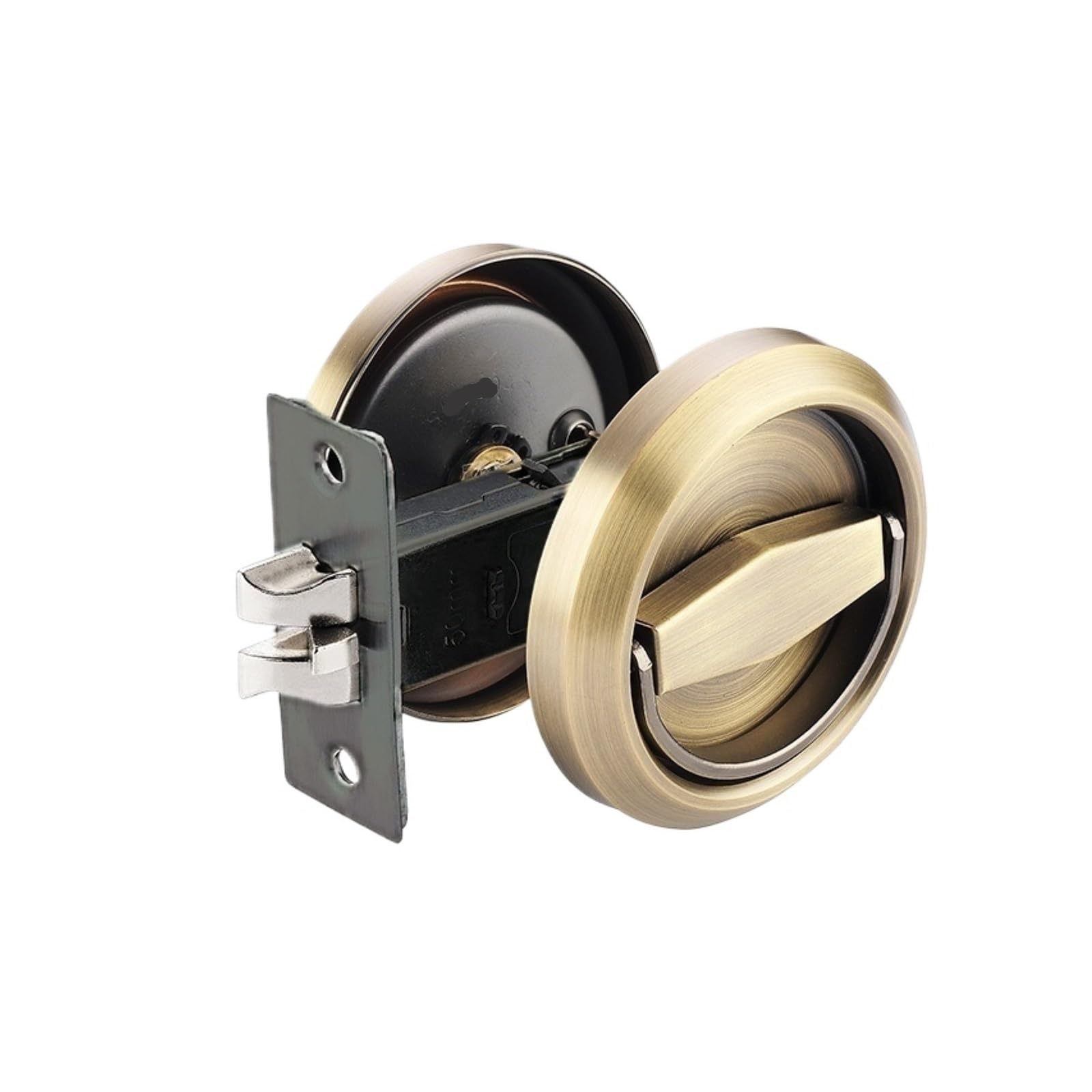 Yxinaer Bronze-D Round Recessed Door Lock Stainless Steel Pull Ring Invisible Lock