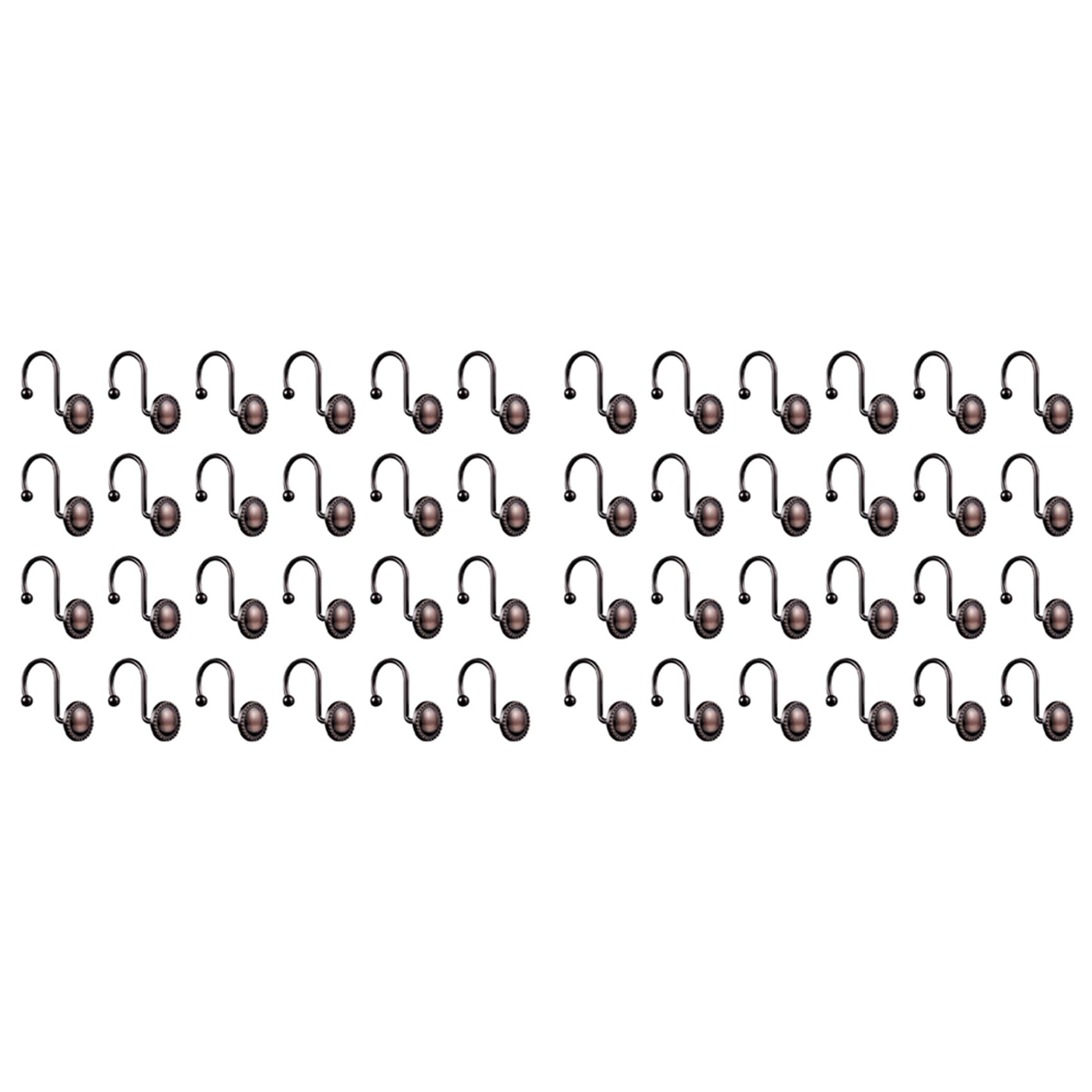 Hndhbfgrt Shower Curtain Hooks Oil Rubbed Bronze,Rustproof Decorative Shower Curtain Rings,32 Pcs, Bronze
