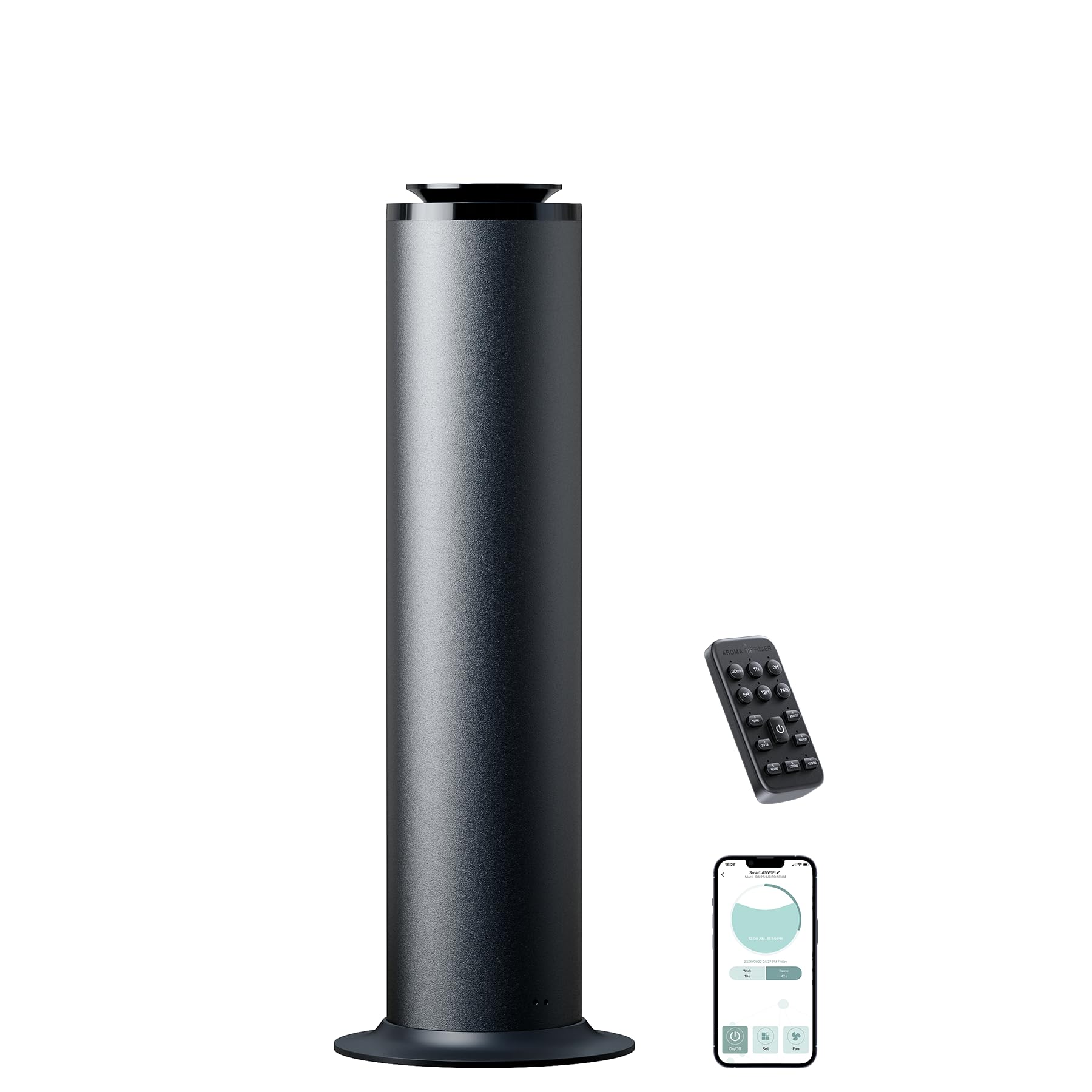 2800 sq.ft Floor Standing Waterless Diffuser, 600ml Scent Air Machine for Home Hotel Scent Cold Air Essential Oil Diffuser for Large Room Office, APP and Remote Control (Black)
