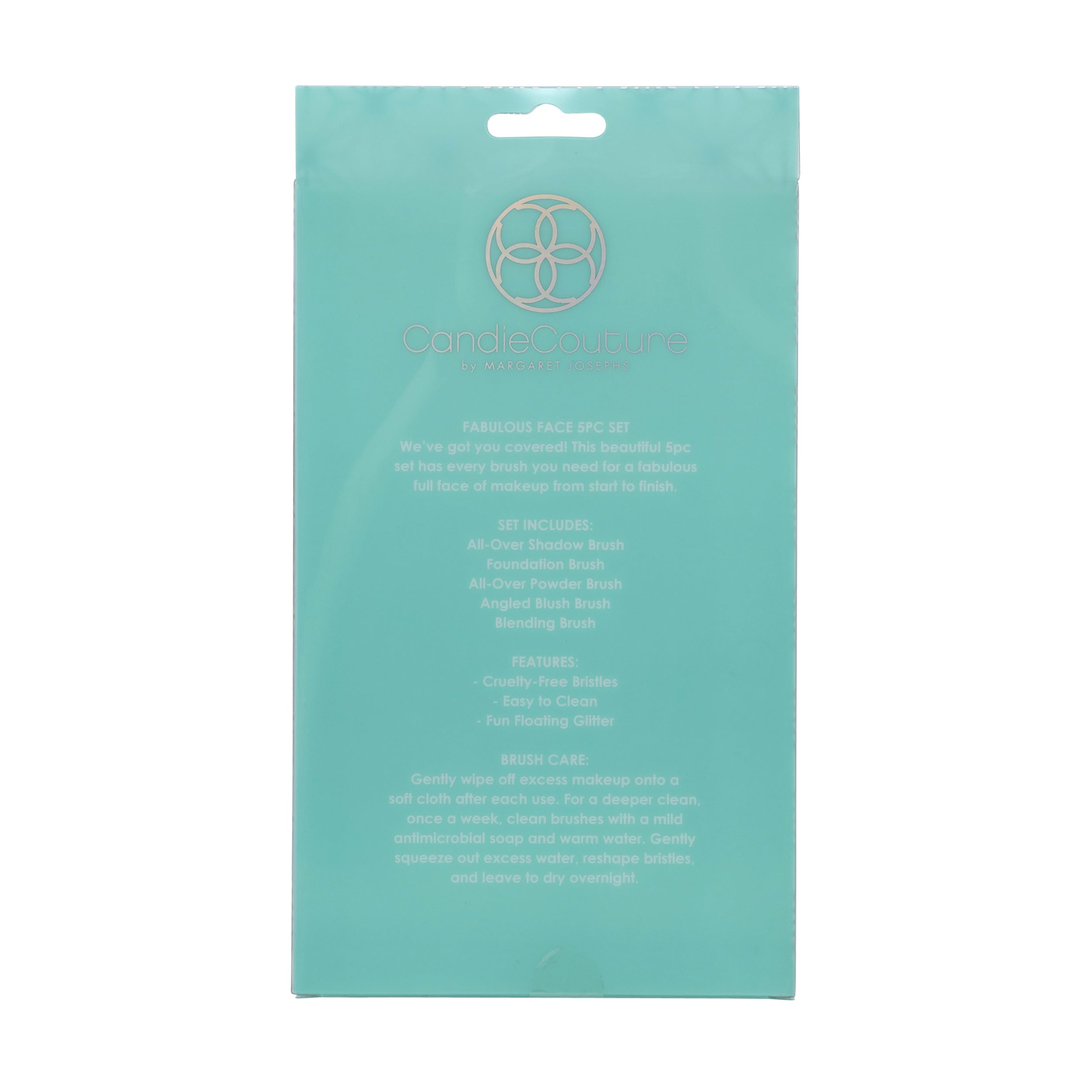 Candie Couture Lot de 5 pinceaux de maquillage comprenant un pinceau à ombre, un pinceau à fond de teint, un pinceau à poudre, un pinceau à blush biseauté et un pinceau