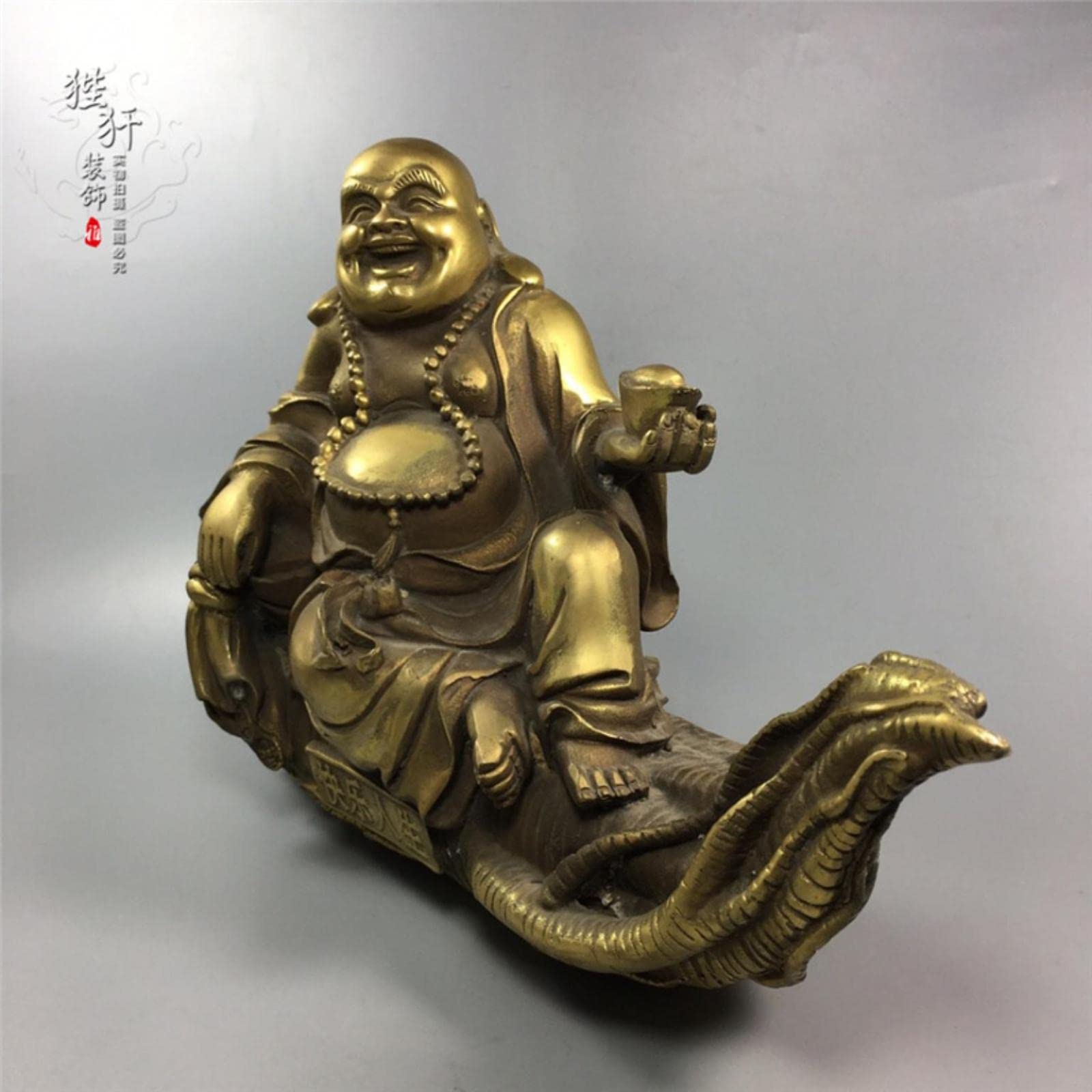 Amazon.co.jp: 開運七福神 布袋様 弥勒仏像 弥勒菩薩 銅製 風水置物