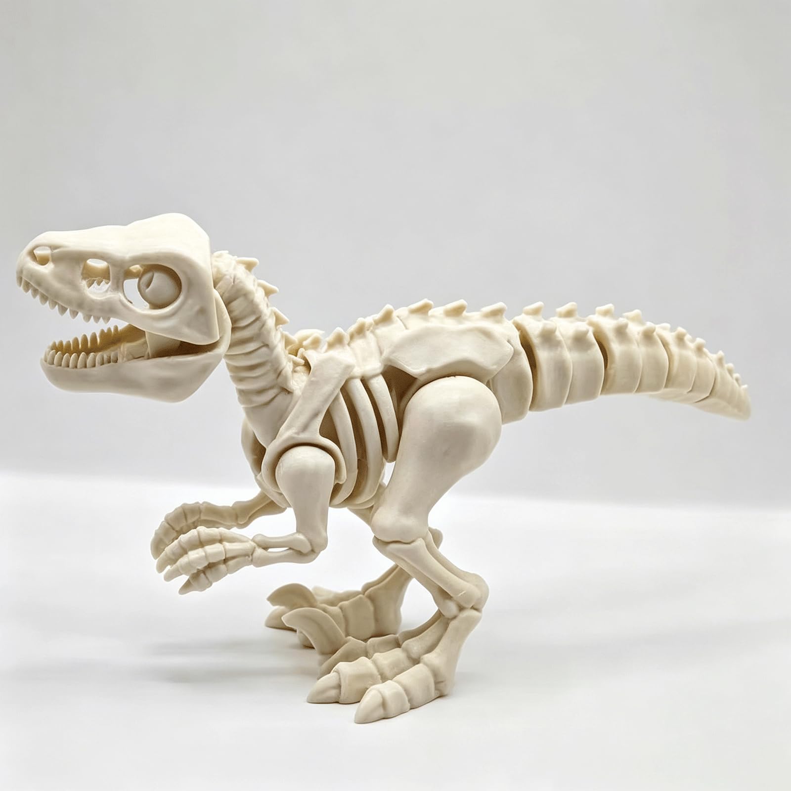 Szkielet dinozaura z nadrukiem 3D, 45 cm, elastyczny, z nadrukiem 3D, ruchomy, na biurko, regał lub do biura