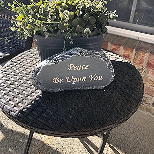 Somiss Personalized Garden Stones Engraved With Any Message, Larser Engraved Garden Welcome Stones, Memorial Stones, Outdoor Decorative Stones,8"X4.5"X2.5" #TOP1