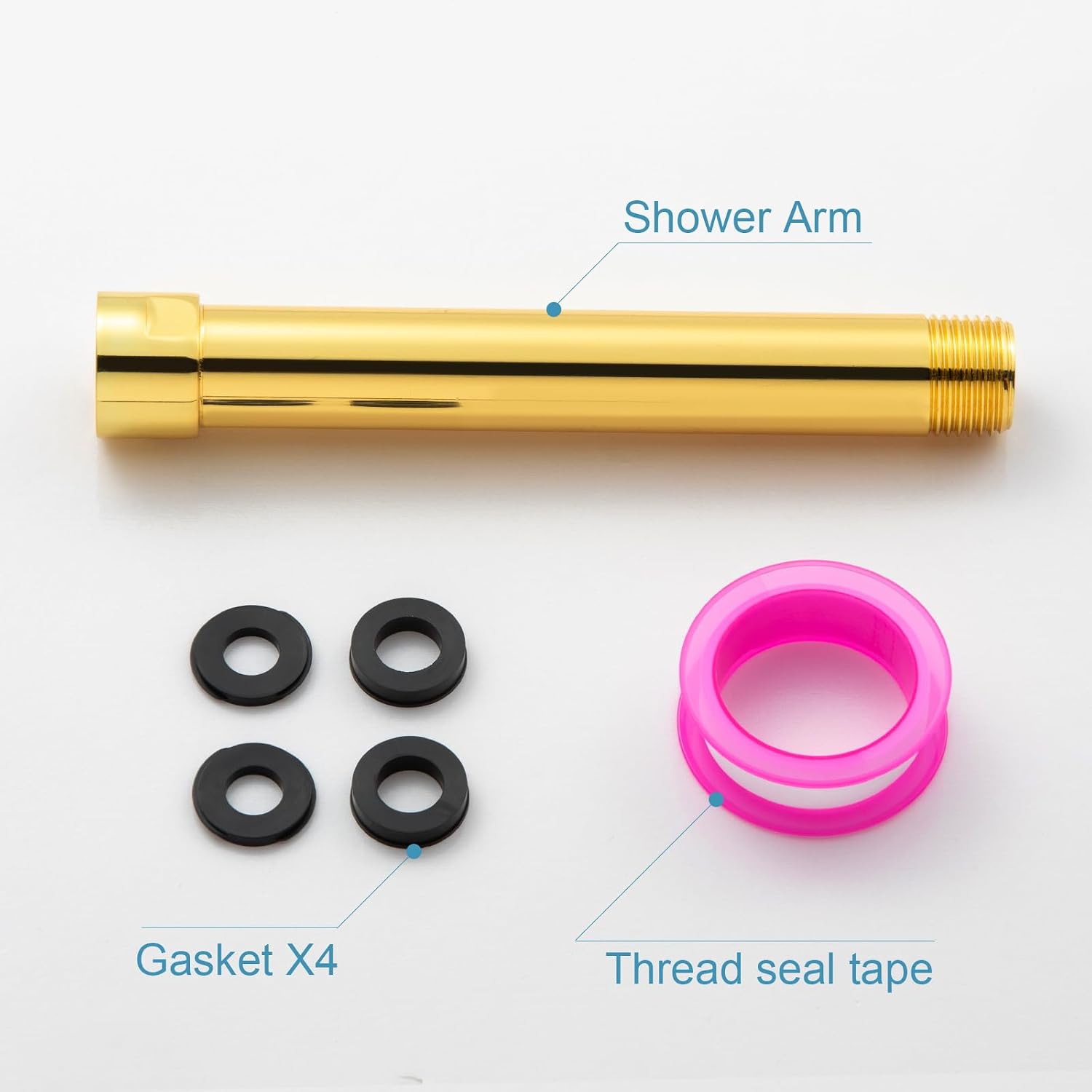 OFFO Shower Head Extension Arm, Shower Arm Extension Shower Head Extender Made of 304 Stainless Steel Shower Pipe Extension, Bright Gold 6 in image 5