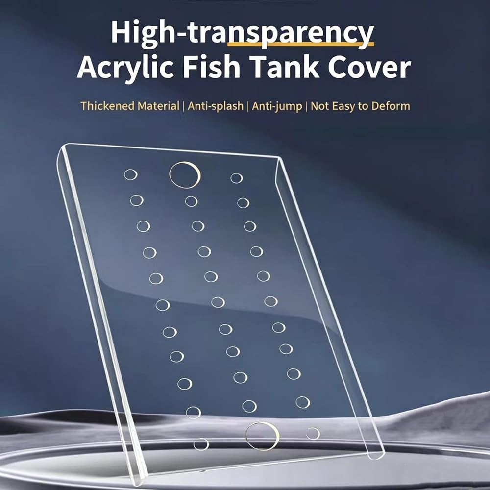 Tapa Pecera, Tapa De Acuario De Acrílico Transparente con Agujeros