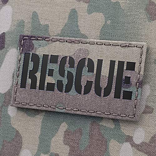 IR Rescue 2x3.5 CSAR SAR Combat Search Tactical Morale Hook Patch (Multicam)