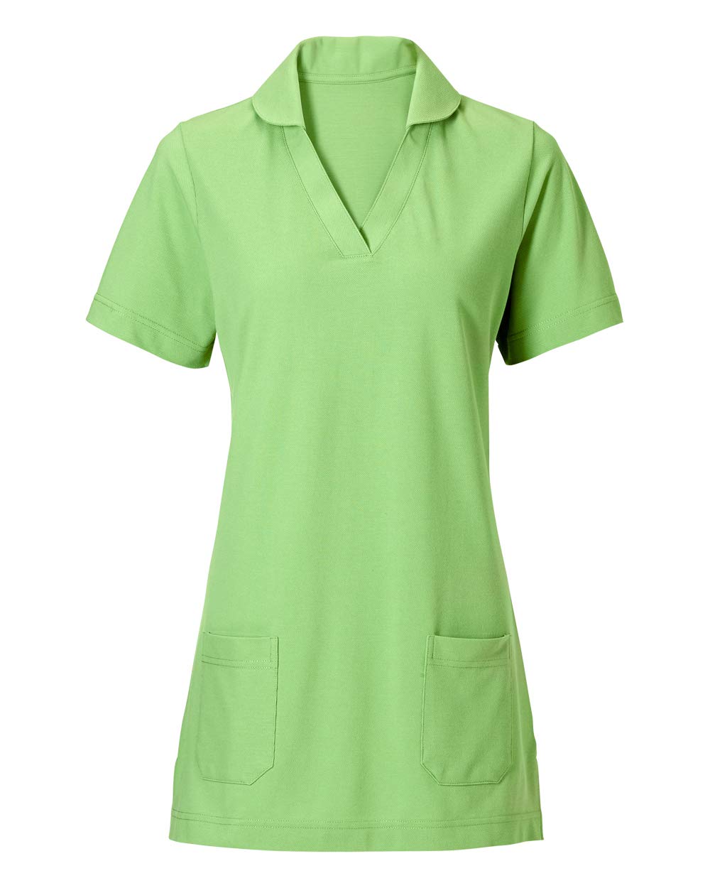 CLINIC DRESS Longshirt Damen Shirt | 60% Baumwolle | V-Ausschnitt mit Kragen | 60 Grad Wäsche | Länge ca. 71 cm |