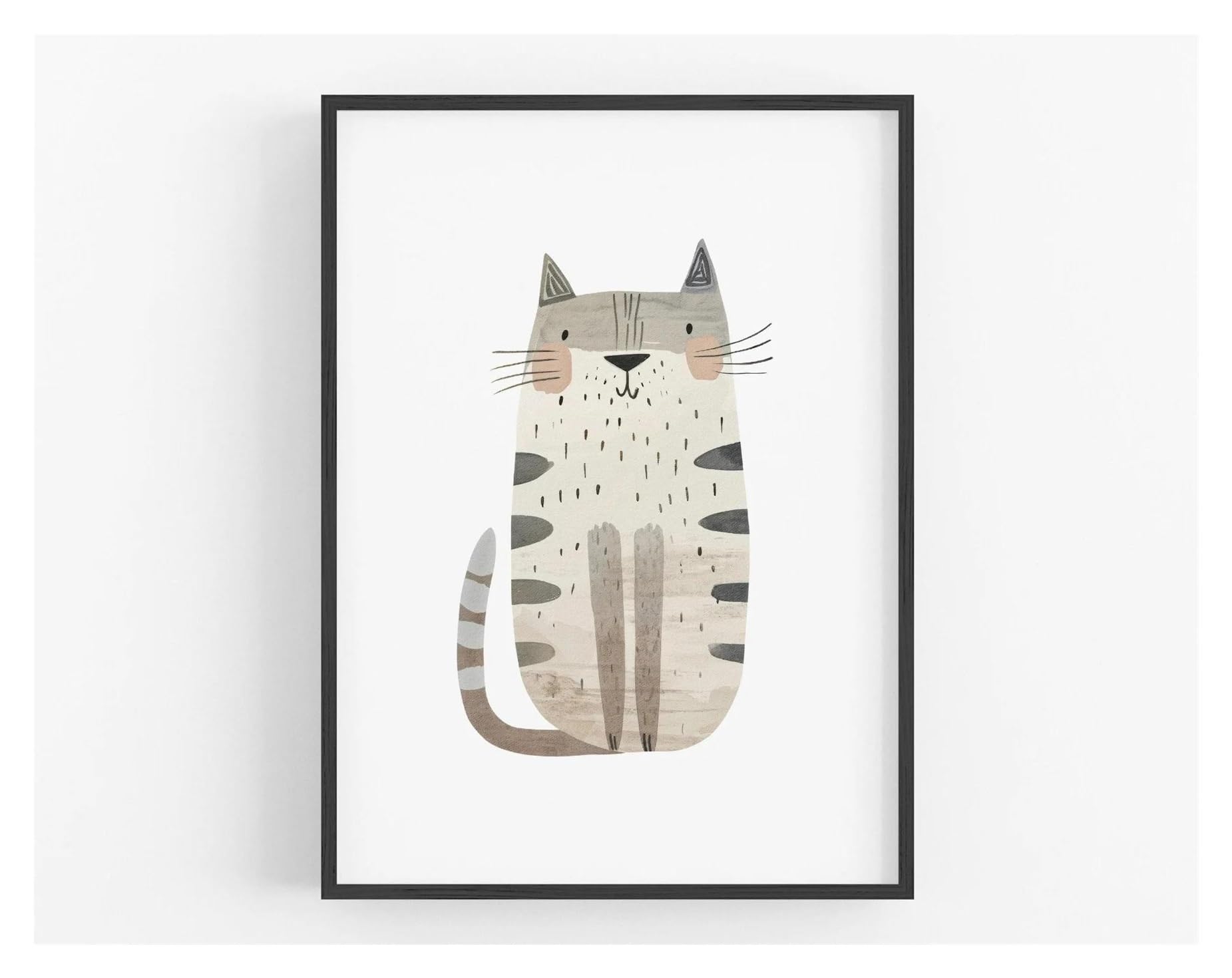 Póster encantador impreso de animales para un hogar feliz