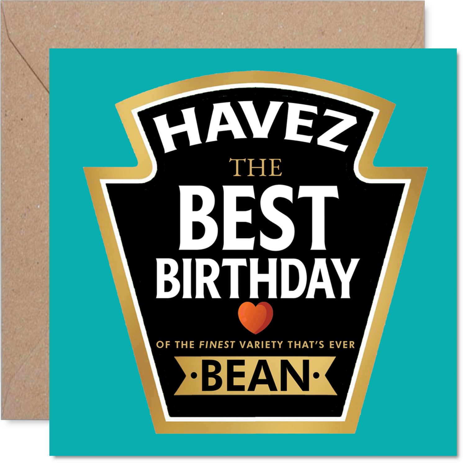 Family Birthday Card - Ever Bean - Happy Birthday Card for Family from Colleague Friends, 145mm Product Label Style Bday Greeting Cards