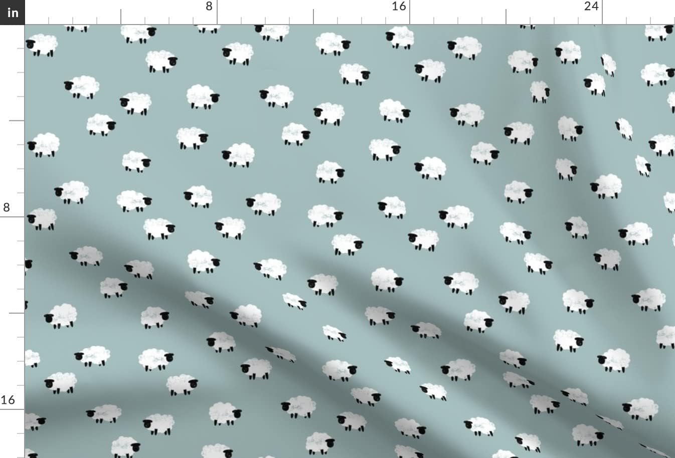 Spoonflower Fabric - Small Scale Sheep Lamb Spring Dusty Blue Animal Easter Farm Animals Printed on Minky Fabric Fat Quarter - Sewing Baby Blankets Quilt Backing Plush