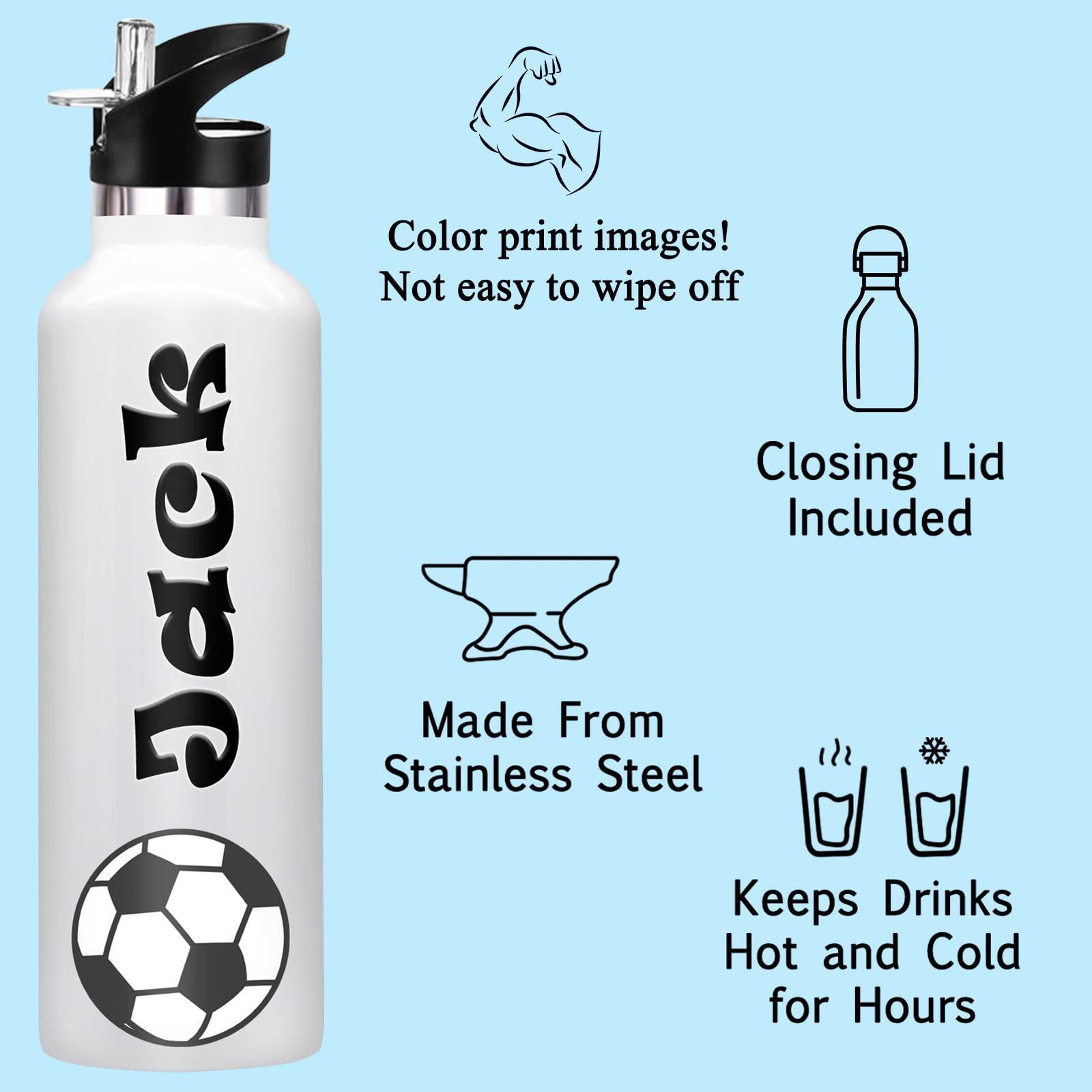 Bouteilles D'eau Personnalisées Isothermes Avec Paille