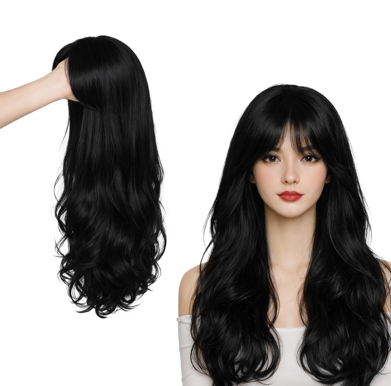 Hairelle Full Head Hair Wig for Women & Girls | Long Natural Looking Synthetic Hair Wig with Adjustable Breathable Cap | Soft & Lightweight Fashion Wig for Daily Wear, Party, Cosplay & Special Occasions | Includes Wig Cap-image-8