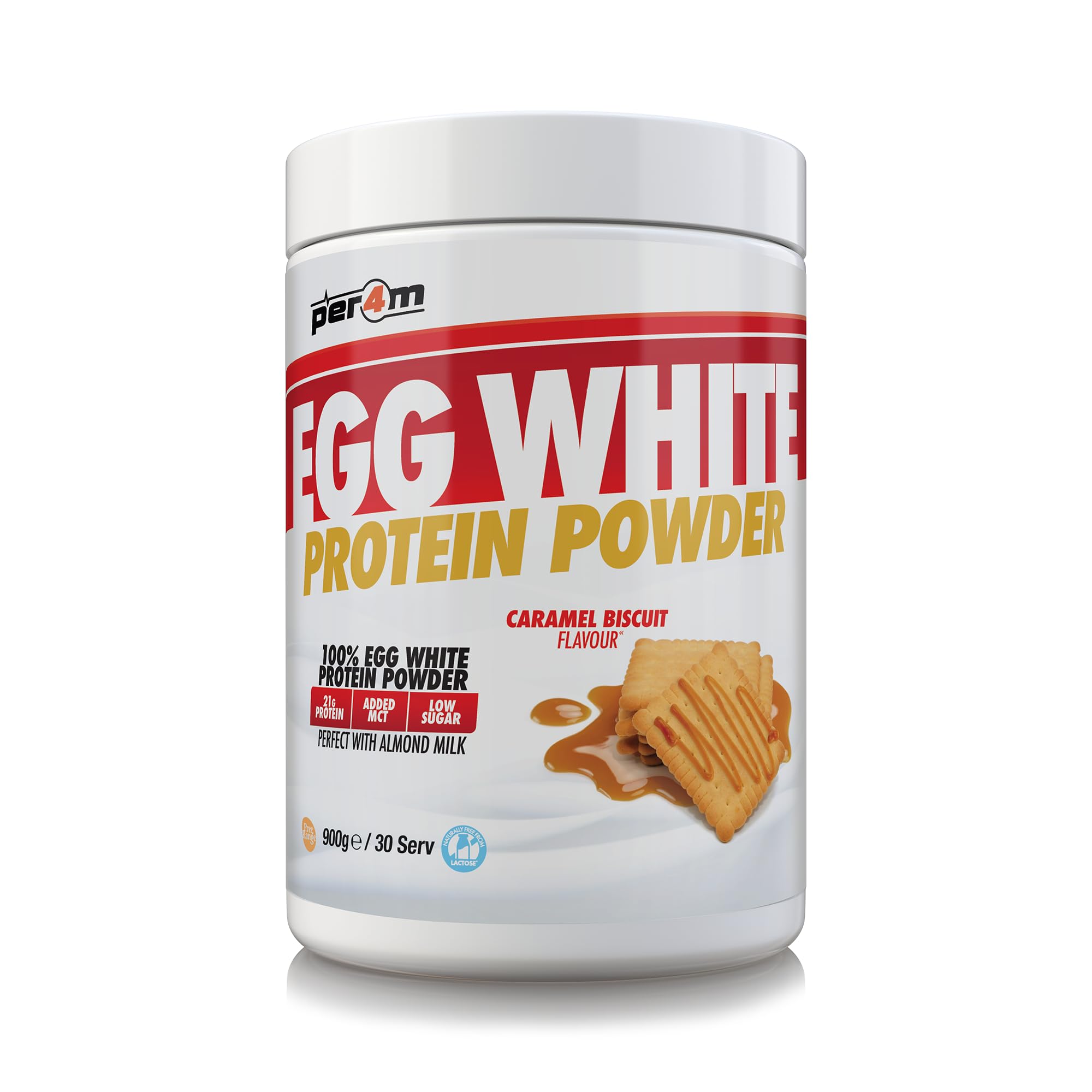 Per4m Egg White Protein Powder (900g) Biscuit au caramel