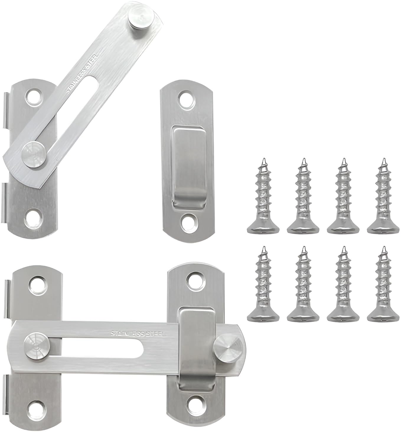 Kelexx Flip Latch Gate Lock Stainless Steel Barn Door Latch, Anti-Theft Safety Lock for Wooden Fence, Matte Silver Finish – Heavy-Duty Durable Hardware for Indoor & Outdoor Security-2 Pcs-picture-19