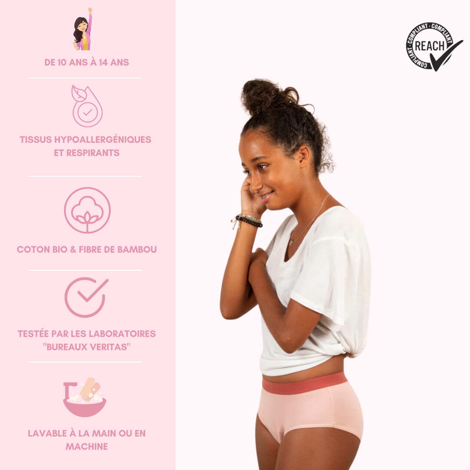 Braga Menstrual para Adolescentes Victoire Edición Limitada - Serenidad, Comodidad y Libertad - Tallas XS a S - 10 a 14 Años
