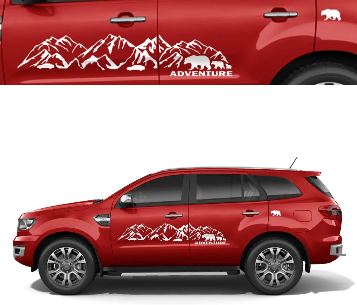 Autographix Camper Offroad White Mountain Adventure Design Decals Skins Graphics for SUV Cars - 4 pcs