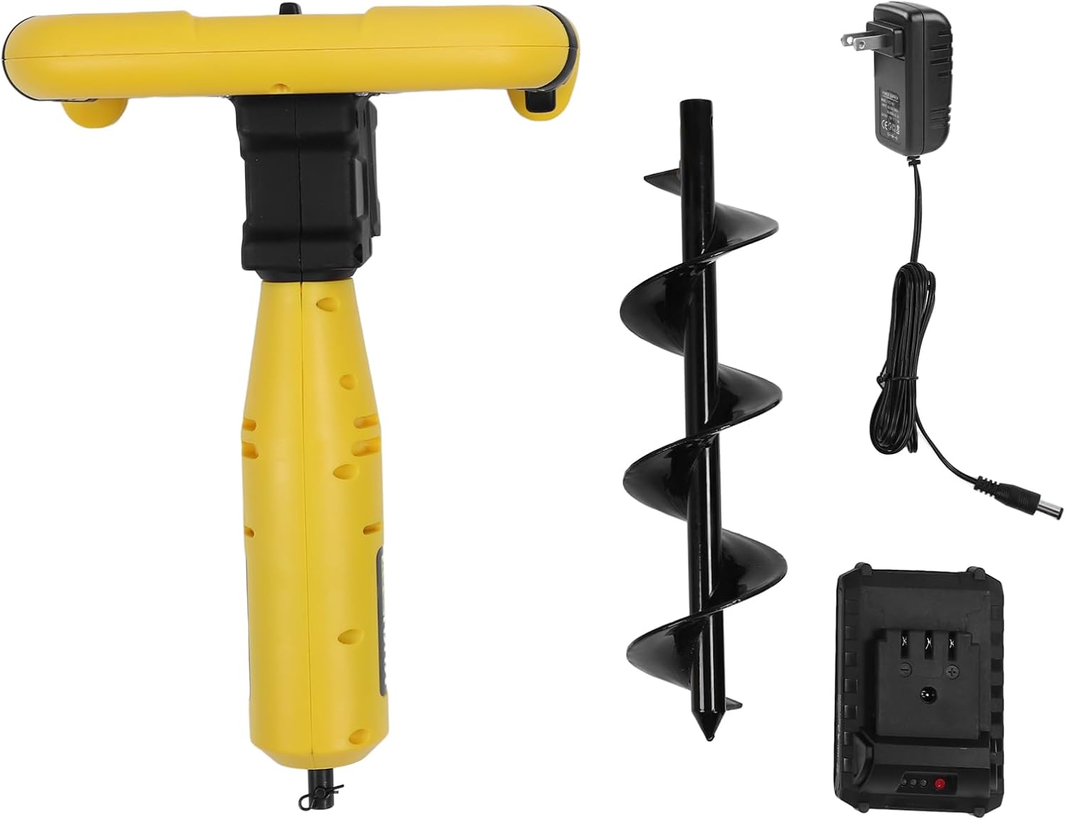 Srliya Electric Earth Auger, Brushless Motor 320RPM with Reverse Torsion Control and Overload Protector, for Post Hole Digging Planting Water Aeration (Plastic)