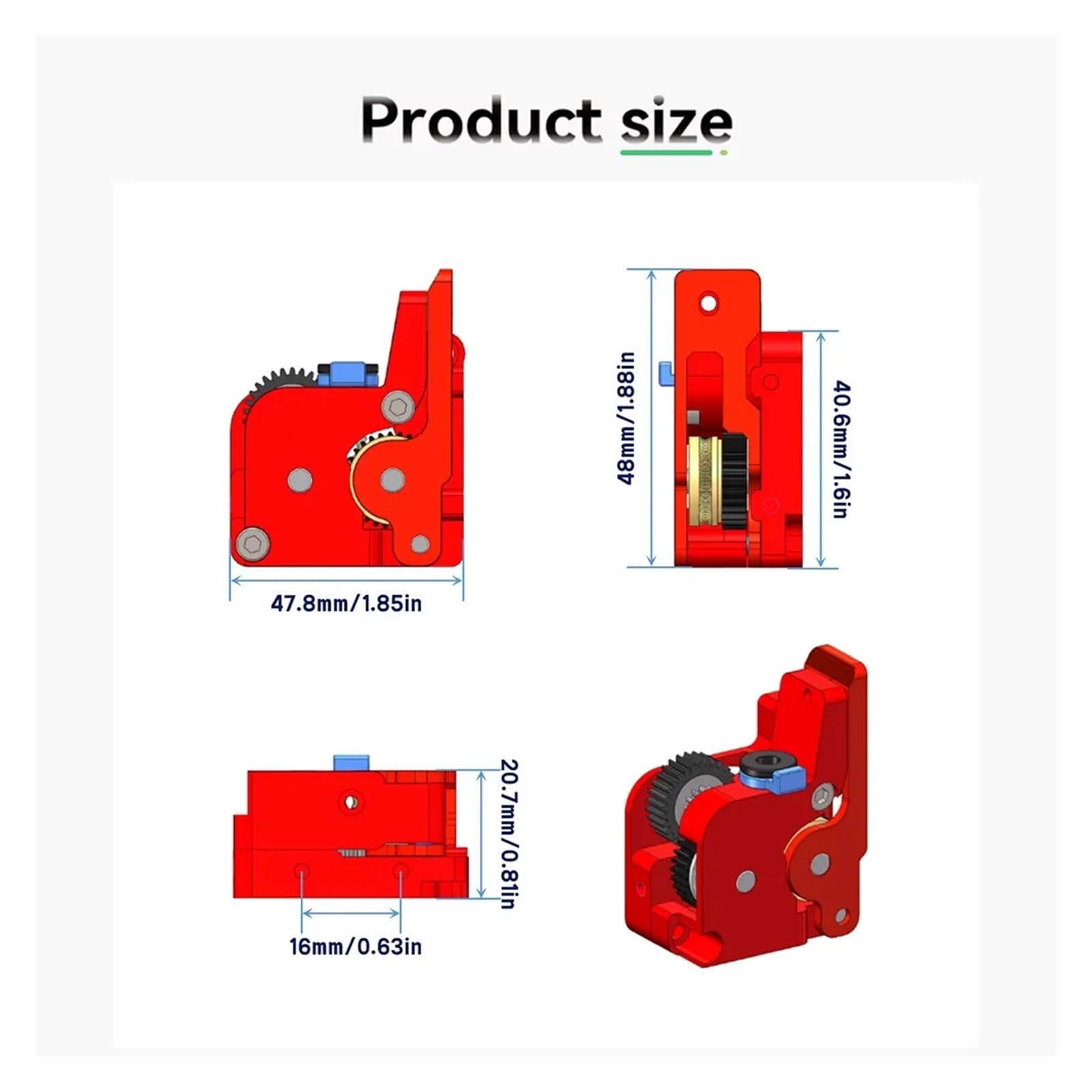 Kompatibel mit Creality, K1/K1C/Max Dual Gear Extruder Kit