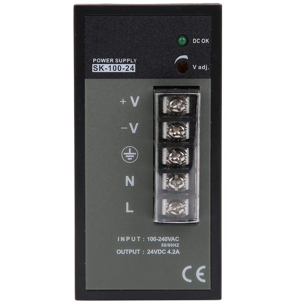 Domary Fuente de Alimentación Conmutada de Riel Ajustable Salida Alta Potencia 100 W para Automatización Industrial y Metalurgia Construcción Latón Plástico