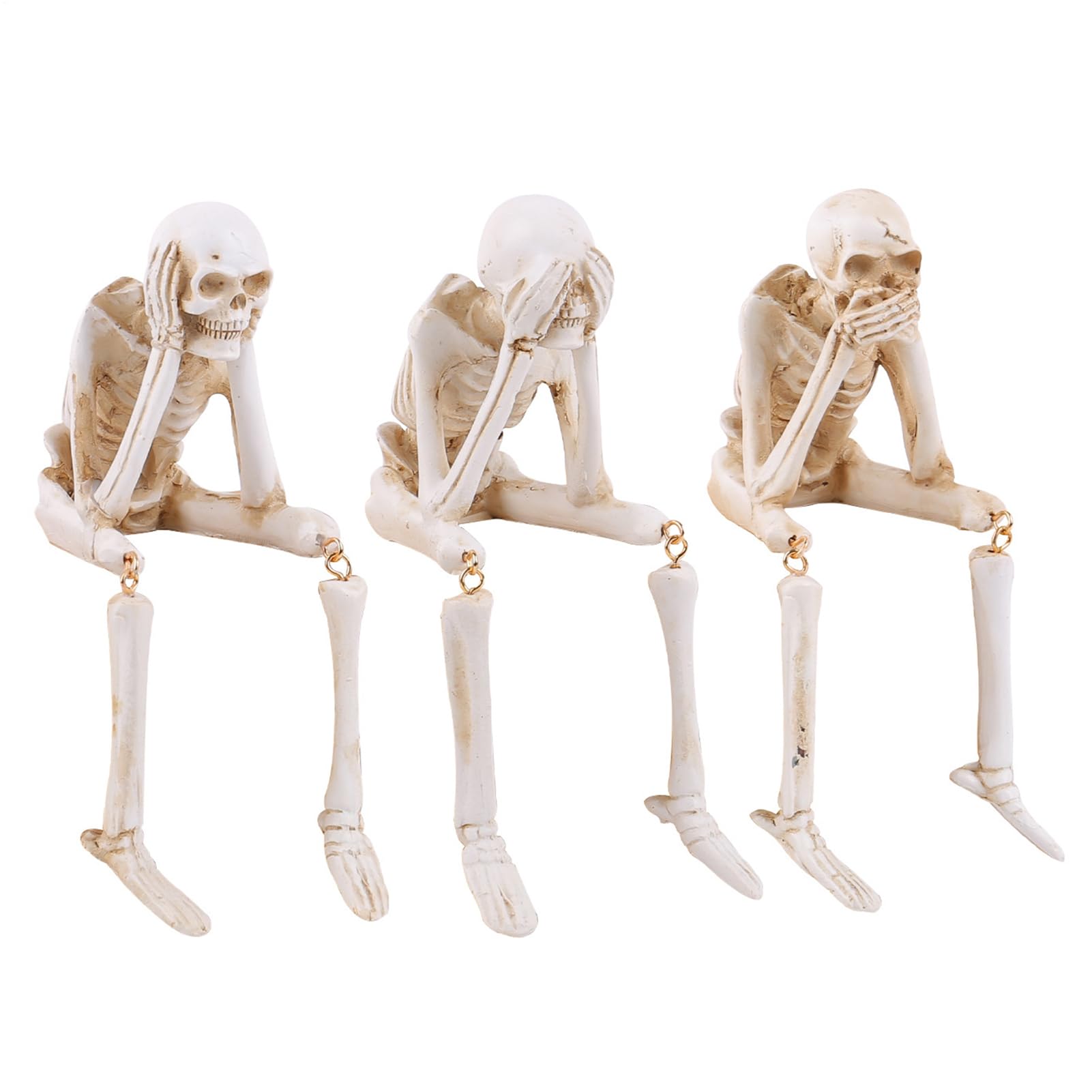 Esqueleto del Halloween 3 Figuras Sentadas Realistas
