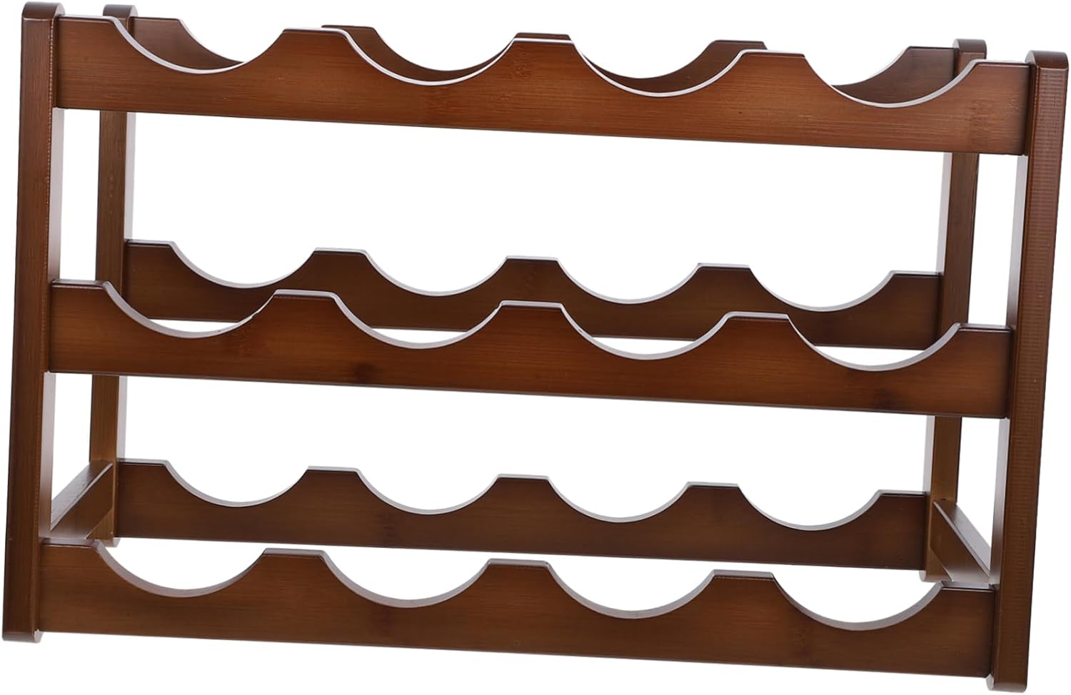 Bamboo Wine Rack 6-Bottle Holder Stand Freestanding Wine Storage Shelf for Home Kitchen Dining Room Natural Color Easy Assembly