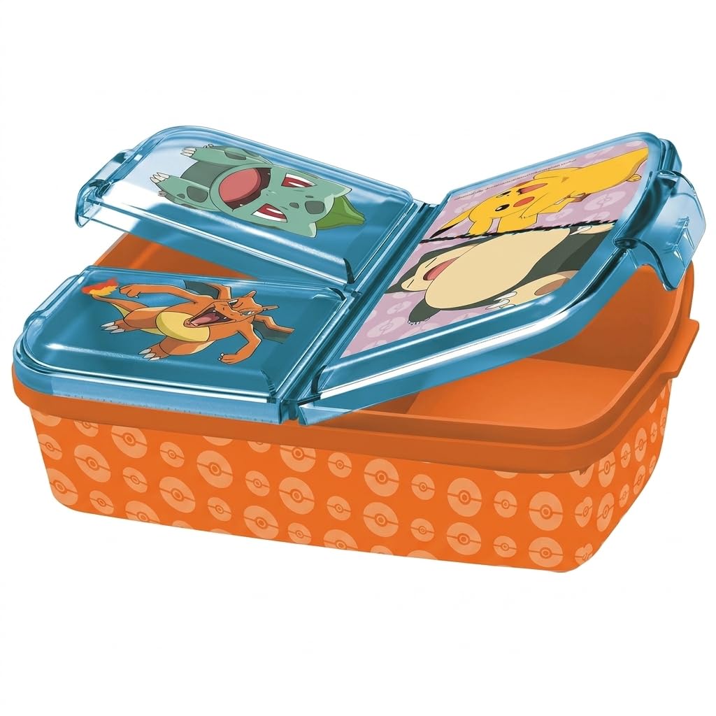 Boîte à Déjeuner Pokemon 3 Compartiments - Sandwichera Enfant Pikachu & Amis