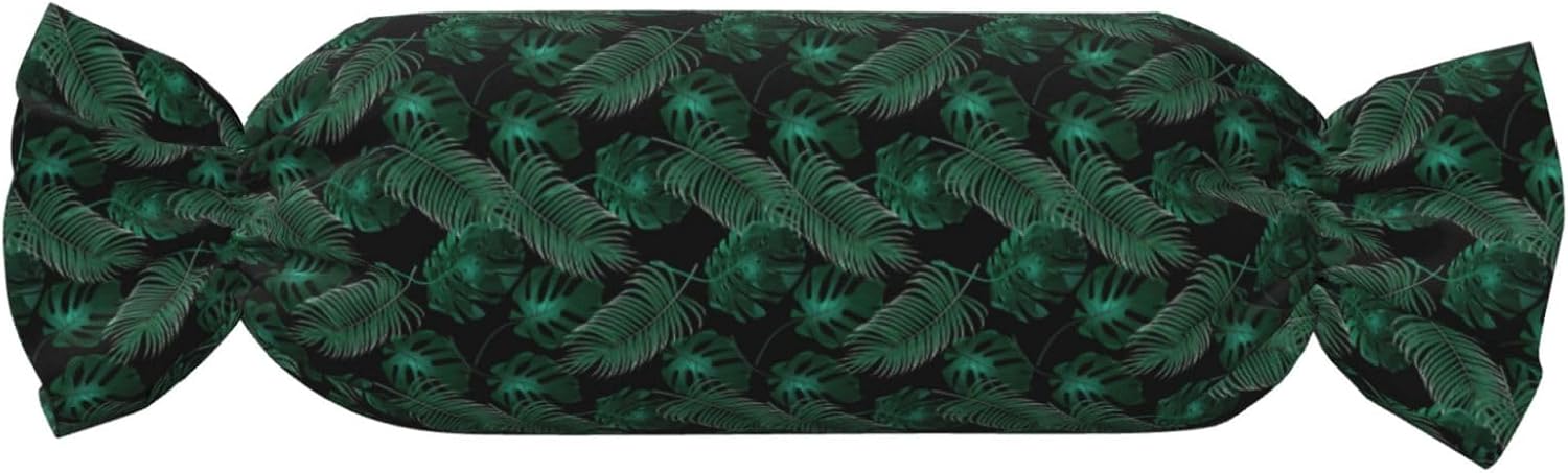 Banana Leaf Green Print Candy Cylindrical Pillow Round Bolster Pillows Versatile Use Decor Bedroom Travel
