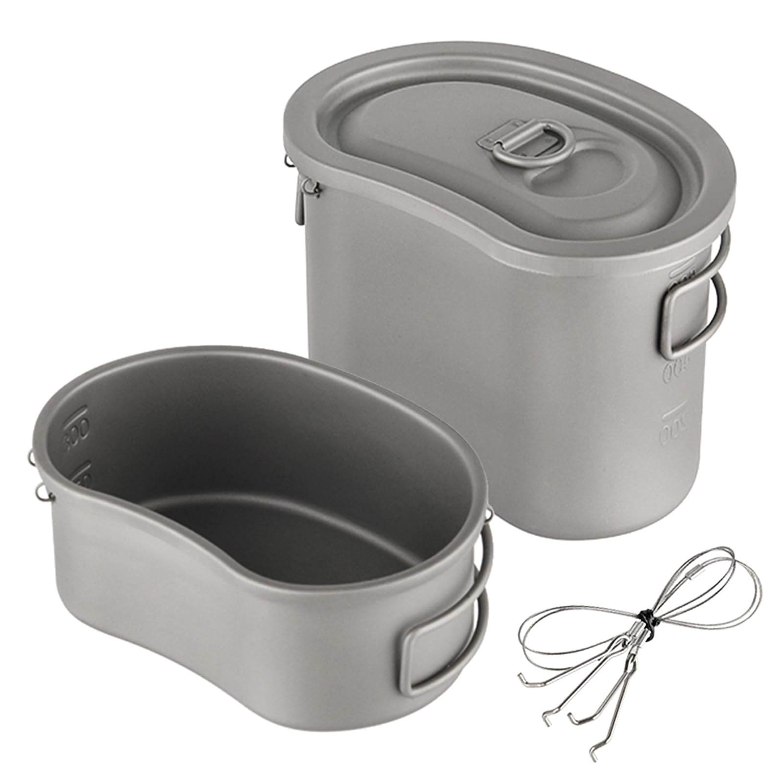 Tbest Zestaw Stołówki 380 Ml 750 Ml Outdoor Camping Backpacking Lekki Wiszący Garnek Niezbędny Piknik