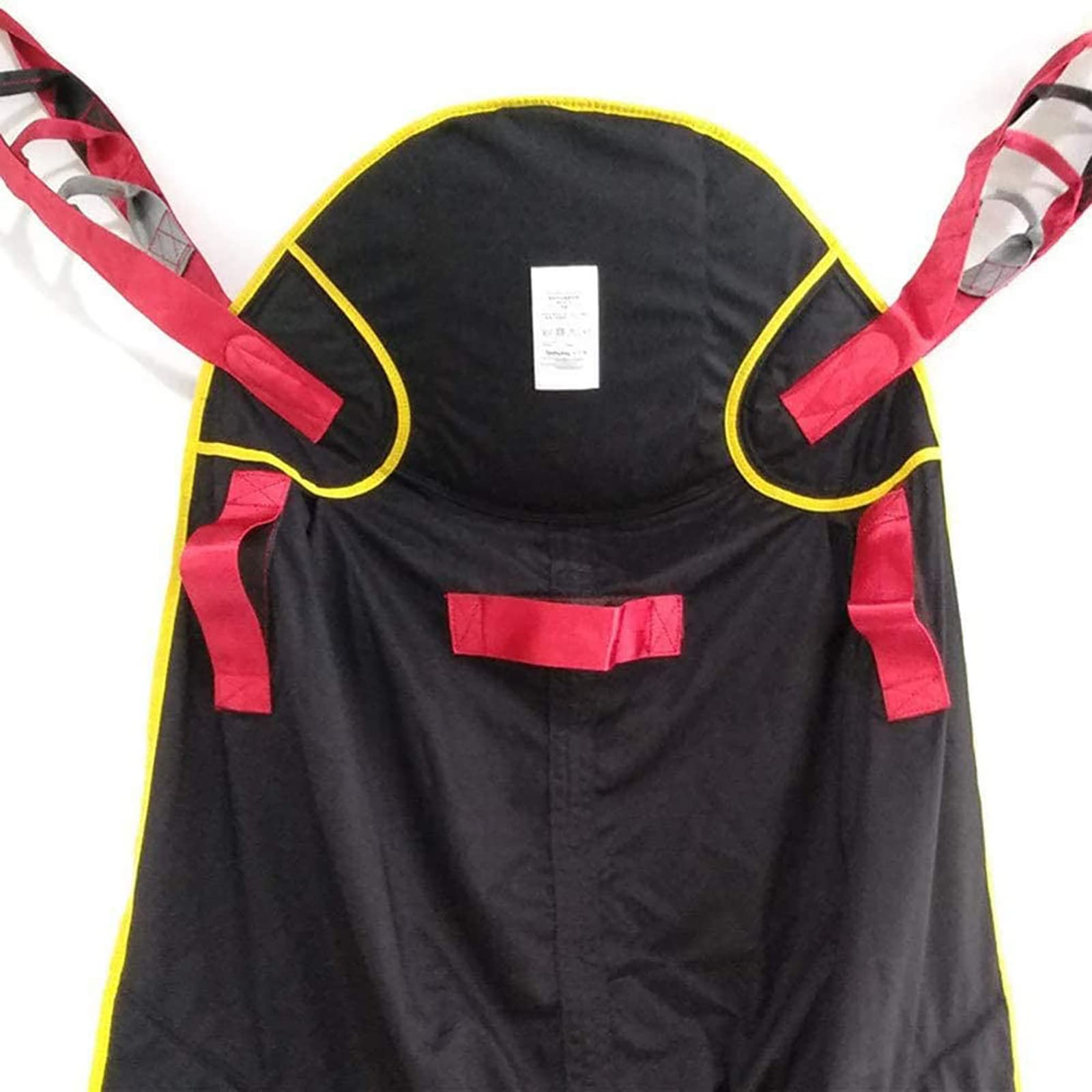 ERoomQ Full Body Patient Lift Sling, Patient Hoist Lift Dress Toileting Full Body Sling with Head Support Medical Transfer Belt Four Point Support (Black)