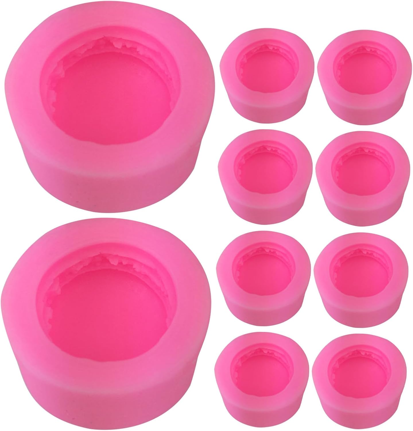 Generic 10pcs Food-grade Silicone Macaron Hamburger Fondant Mold with Artistic Design Nonstick Flexible Baking Tool for DIY Cake Decorating Soap Candle Wax Melt