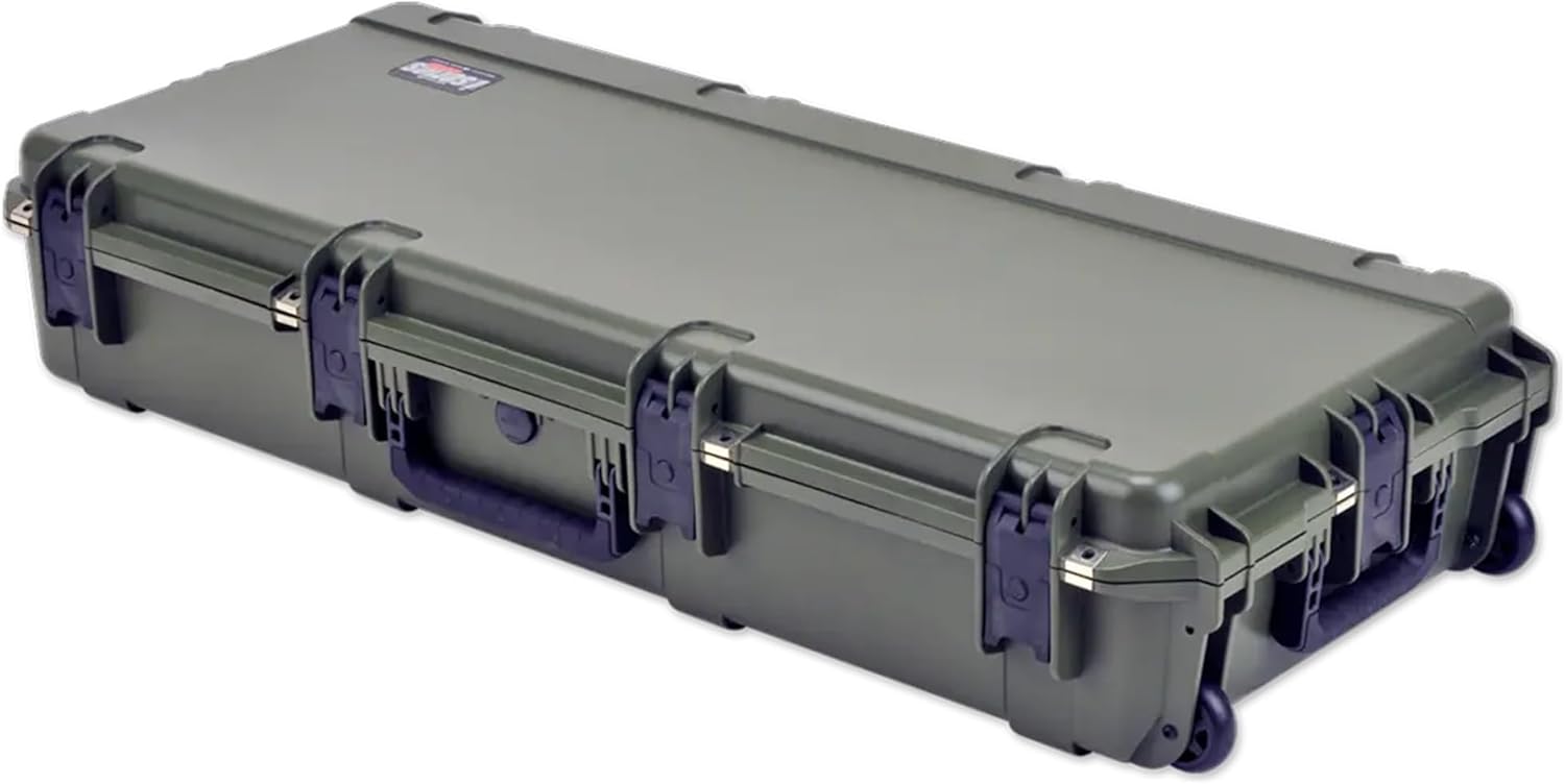 SKB Cases Waterproof Double Bow/Short Case - OD Green, Durable Transport Solution with Inline Wheels, Secure & Protective, 40x16x5.5 Inches
