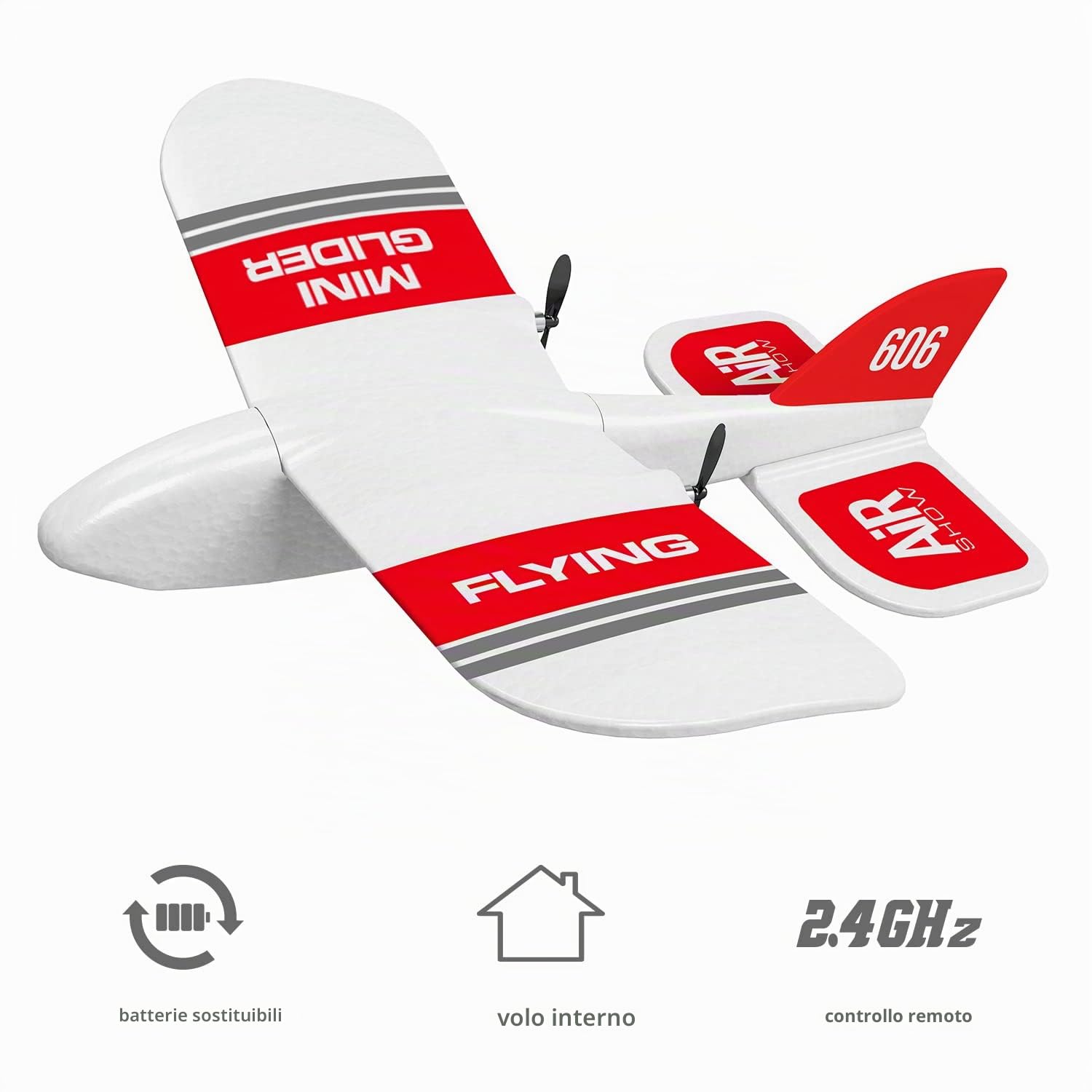 Goolsky KF606 Aereo RC, 2.4G Aereo Volante per Principianti RC Aliante in Schiuma Epp Ala Fissa Aereo in Schiuma Rtf Aereo Scorrevole Modello Giocattoli Regali per Bambini con 3 Batterie
