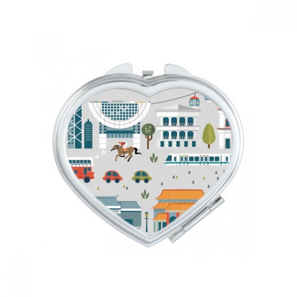 Miroir de maquillage format cœur portable accessoire beauté voyage illustration Hong Kong