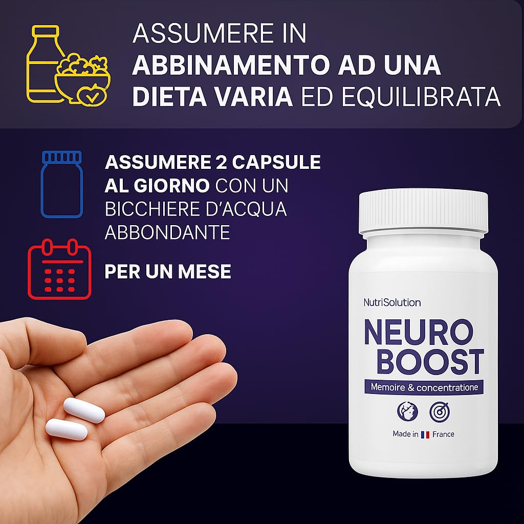 NeuroBoost: Integratore Naturale di Supporto Cognitivo con Ginkgo Biloba, Vitamina B12 ed Estratti di Piante - Nutre la Memoria, la Concentrazione e la Salute Cognitiva - 60 Capsule Vegane (3)