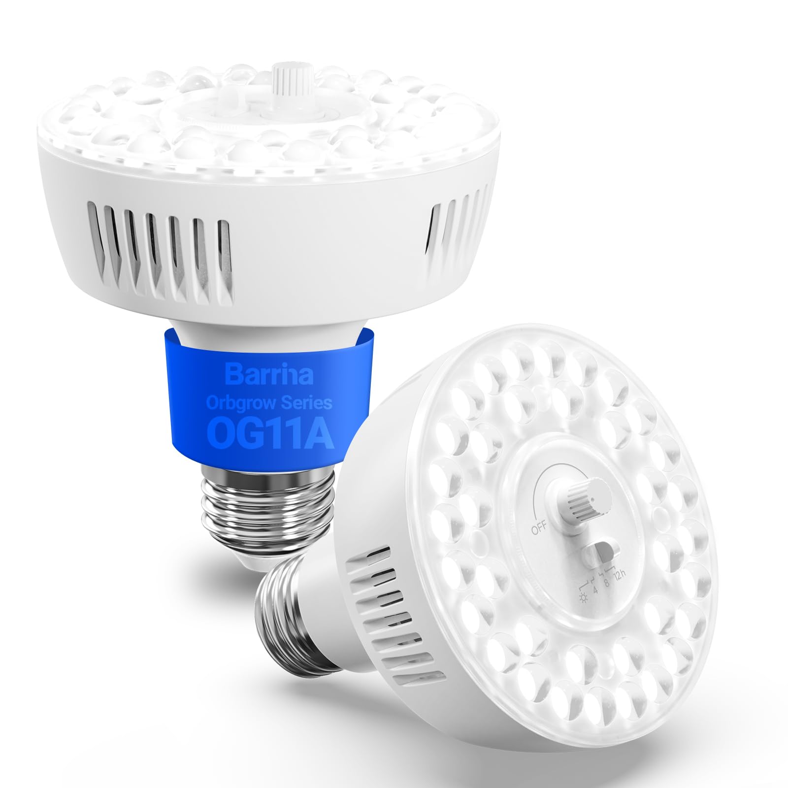 Barrina OG11A Grow Light Bulbs for Indoor Plant, 5000K 11W, 2 Packs, White