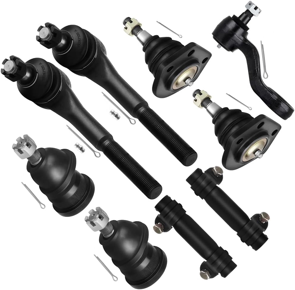 9pc Set Front Suspension Kit Outer Tie Rod End Adjusting Sleeve Lower Upper Ball Joint Pitman Arm Replacement for 1973-1974 For Chevy Blazer RWD 1979-1986 For Gmc C1500
